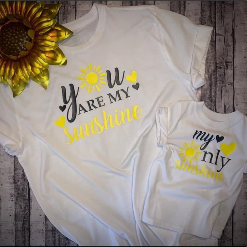 Custom matching “You are my Sunshine” Tees
